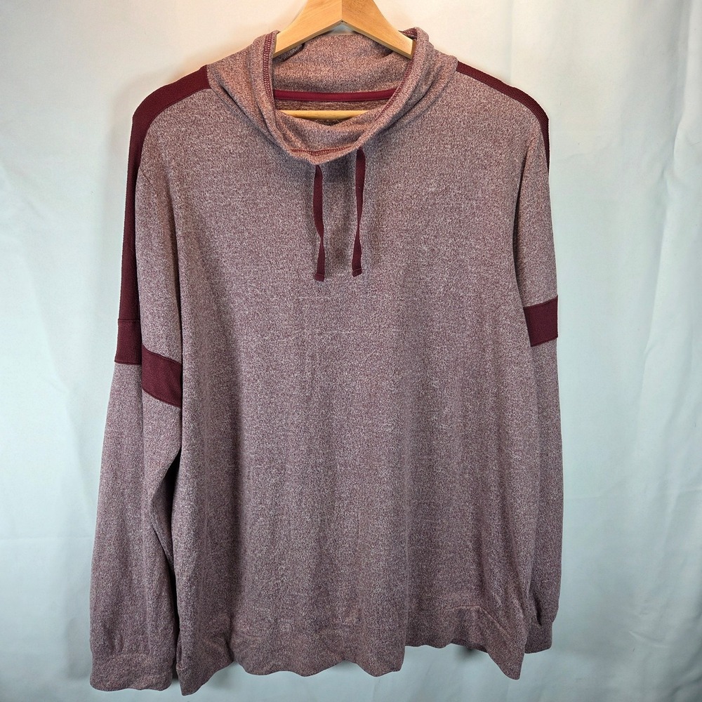 Funnel Neck St. Johns Bay Pullover Sweatshirt Maroon Women's XL Soft Athleisure